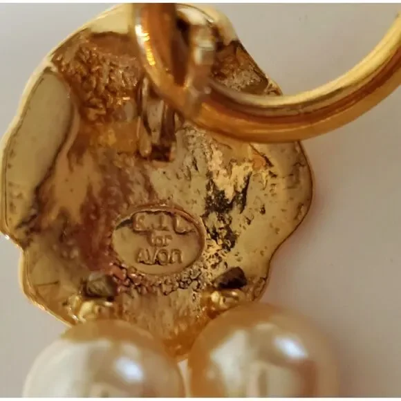 VTG KJL Avon Necklace Lion Head Clasp Faux Pearl 80's Kenneth J. Lane Signed - Picture 10 of 12